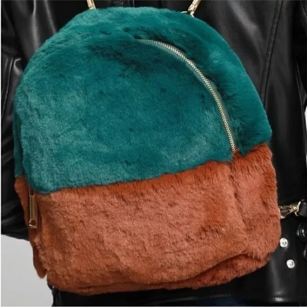 Do Everything in love faux fur back pack NWT
